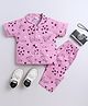 The Magic Wand Cotton Woven Half Sleeves Hearts Printed Coordinating Night Suit Set - Pink