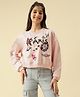 Lil Tomatoes Cotton Looper Knit Full Sleeves Paris Text Printed Light Winter Sweatshirt - Pink