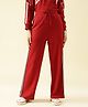 Lil Tomatoes Cotton Looper Knit Side Taped Light Winter Track Pants - Cranberry