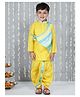 KID1 Silk Woven Full Sleeves Abstract Printed Kurta And Dhoti Set - Yellow