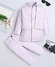 Fourfolds Woven Full Sleeves  Sequin Embellished & Floral Embroidered Sherwani & Trouser Set With Jacket -  Lavender