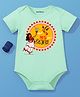KNITROOT Cotton Lycra Knit Durga Puja Theme Half Sleeves Shubho Bijoya Text Printed Onesie - Green