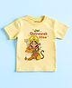 KNITROOT Cotton Lycra Knit Navratri Theme Half Sleeves Jai Sherawali Maa Text Printed Tee - Yellow