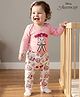 Babyhug Disney Interlock Knit Full Sleeves Onesie with Diaper Legging & Marie Graphic - Pink & White