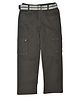CAVIO Cotton Woven Solid Cargo Pants With Belt - Dark Grey