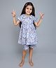 Little Clothing Cotton Woven Half Sleeves Floral Printed Coordinating Top & Shorts Night Suit Set - Blue
