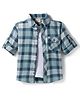 Rikidoos Full Sleeves Checked Shirt With Attached Tee - Mint Green & White