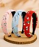 Jewelz Set Of 3 Knot Detailed & Floral Printed Alice Hair Bands - Multi Colour