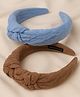 Jewelz Printed Set Of 2 Solid Knot Detailed Alice Hair Band - Multi Colour