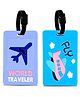 Storite PVC Luggage/Bag/Travel ID Label Tags for Suitcase & School Bags Identifier Name Address Label with Plastic Strap | Pack of 2 | Multicolor