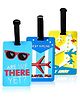 Storite Luggage/Bag/Travel ID Label Tags for Suitcase & School Bags Identifier Name Address Label with Silicon Strap | Pack of 3 | Multicolour (3 Pack)