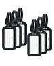 Storite 6 Pack Luggage Tags with Strap, Smart Tags for Travel suitcases, School Bags for Easily Identification of Bags - Black
