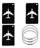 Storite Pack of 3 Luggage Tags Metallic Luggage Tags with Steel Loop Travel Bag Tags for Easily Identification of Bags (Black)