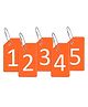 Storite Pack of 5 Silicon Luggage Tags with Steel Loop for Travel Suitcase & Trolley Bags for Easily Identification of Bags - Number 1 to 5 (Orange)