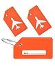 Storite Pack of 3 Luggage Tags, Silicon Luggage Tags with Steel Loop Travel Bag Tags for Easily Identification of Bags (Orange)