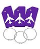 Storite Pack of 3 Luggage Tags, Silicon Luggage Tags with Steel Loop Travel Bag Tags for Easily Identification of Bags - Purple