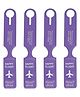 Storite 4 Pack Luggage Tags PVC Luggage Labels for Suitcases with Name Address Phone Number Labels Travel Tag for Baggage Identity ID Labels - Purple