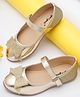 boyz n galz Glittered Bow Applique Detailed Velcro Closure Mary Jane Ballerinas - Gold