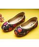 boyz n galz Floral Embroidered Mojaris - Navy Blue