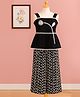 Cutecumber Poplin Woven Sleeveless Floral Applique Detailed Top & Palazzo Set - Black