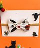 Knotty Ribbons Halloween Theme Bow & Eye Applique Detailed Headband - White