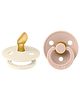 BIBS Pacifier Colour 2 Pack Latex Size 1 Anatomical Ivory/Blush - 0+m