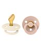 BIBS Pacifier Colour 2 Pack Latex Size 2 Anatomical Ivory/Blush - 6+m
