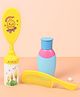 AEREX Newborn Baby Comb & Soft Brush Set | Natural Soft Bristles Grooming Hair Care Products for Babies | Infants | Baby Brush Set | Ideal for Baby Grooming Set | Perfect Baby Gift (Yellow)