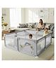 BAYBEE Nestoria Kids Playpen for Babies | Baby Play Area Indoor Setup with Zipper Door & Toys Pouch | Kids Activity Playards with Corner Protection (180 x 150 CM - Light Grey)