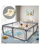 BAYBEE JoyHub Plus Kids Playpen for Babies with Play mat | Baby Play Area Indoor Setup with Zipper Door & Toys Pouch | Kids Activity Floor Mat Playards with Corner Protection (200x180 cm - Light Grey)