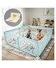 BAYBEE JoyHub Plus Kids Playpen for Babies with Play mat | Baby Play Area Indoor Setup with Zipper Door & Toys Pouch | Kids Activity Floor Mat Playards with Corner Protection (200x180 cm - Green)