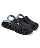 BERSACHE Solid Perforated Slingback Clogs - Black