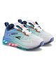 BERSACHE Ombre Abstract Designed Lace Up LED Shoes - Blue