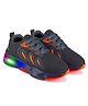 BERSACHE Mesh Detailed & Colour Blocked Lace Up LED Shoes - Grey