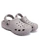 BERSACHE Solid Perforated Slip On Clogs - Grey