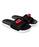 BERSACHE Colour Blocked & Sports Text Designed Sliders - Black