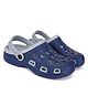 BERSACHE Colour Blocked Perforated Slingback Clogs - Grey