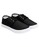 BERSACHE Solid Lace Up Sneakers - Black