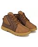 BERSACHE Zip Designed Colour Blocked Lace Up Boots - Brown