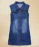 PURPLE UNITED KIDS Denim Woven Sleeveless Washed Dress - Blue