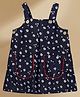 PURPLE UNITED KIDS Denim Woven Sleeveless Floral Printed Dungaree - Dark Blue