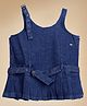 PURPLE UNITED KIDS Denim Woven Sleeveless Solid Belted Peplum Top - Dark Blue