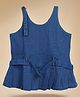 PURPLE UNITED KIDS Denim Woven Sleeveless Solid Belted Peplum Top - Blue