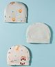 Simply Interlock Knit Animal Printed & Striped Caps Pack of 3 - Diameter 9.5 cm