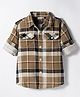 Ruff 100% Cotton Corduroy Woven Full Sleeves Shirt With Checks - Brown