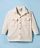 Ruff Corduroy Woven Full Sleeves Solid Cargo Shirt - Off White