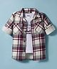 Ruff 100% Cotton Corduroy Woven Full Sleeves Checkered Shirt With Shirt - Wine