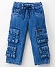Ruff Denim Full Length Washed Jeans With Cargo Pockets - Blue