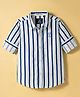 Ruff 100% Cotton Poplin Woven Full Sleeves Shirt With Stripes - Blue