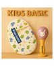 KIDS BASIC Newborn Love Combo - Muslin Warm Sleeping Bag & BIS Certified Wooden Rattle for Safe & Joyful Moments- Dino Print & Purple